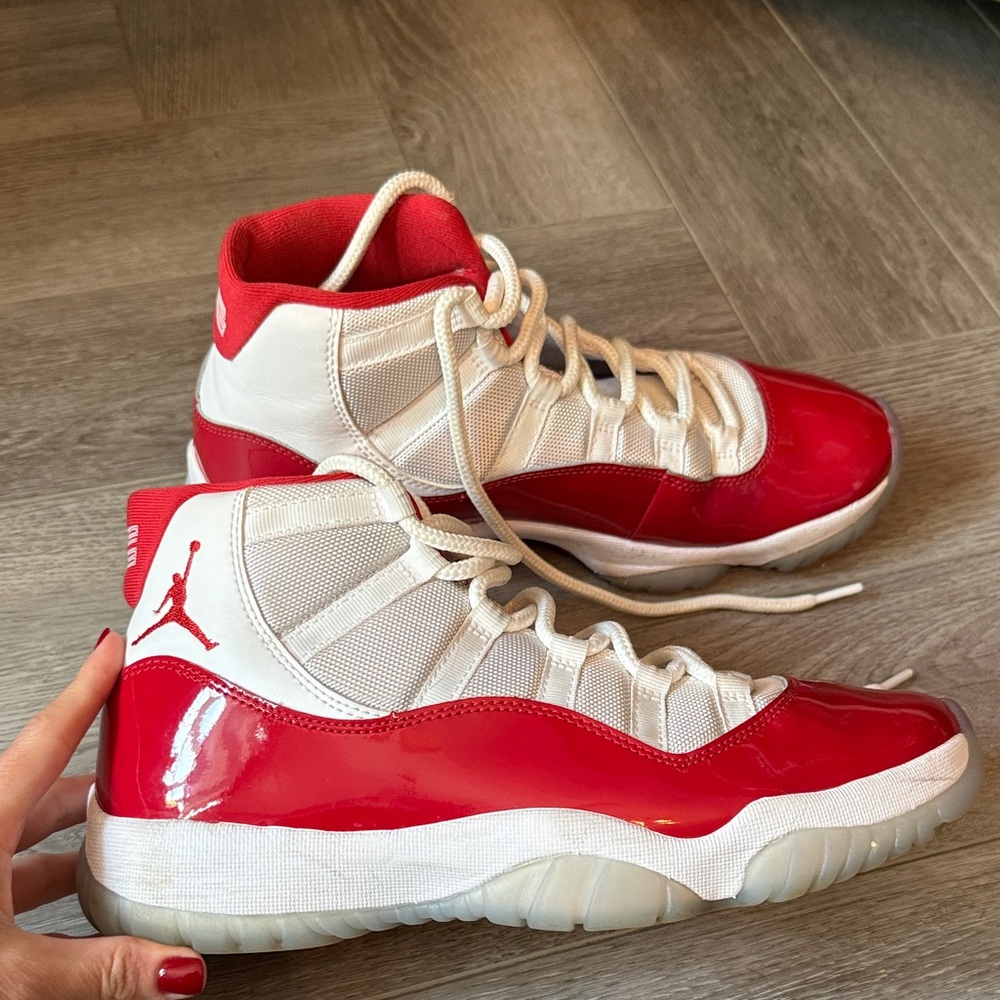 Jordan Red and White Sneakers